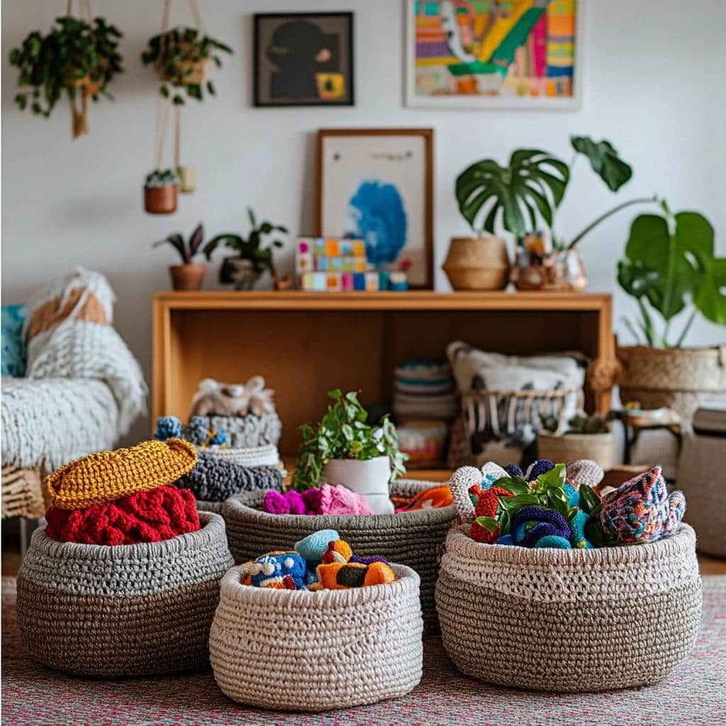 80 Ideias de Cesto de Fio de Malha para Organizar com Estilo