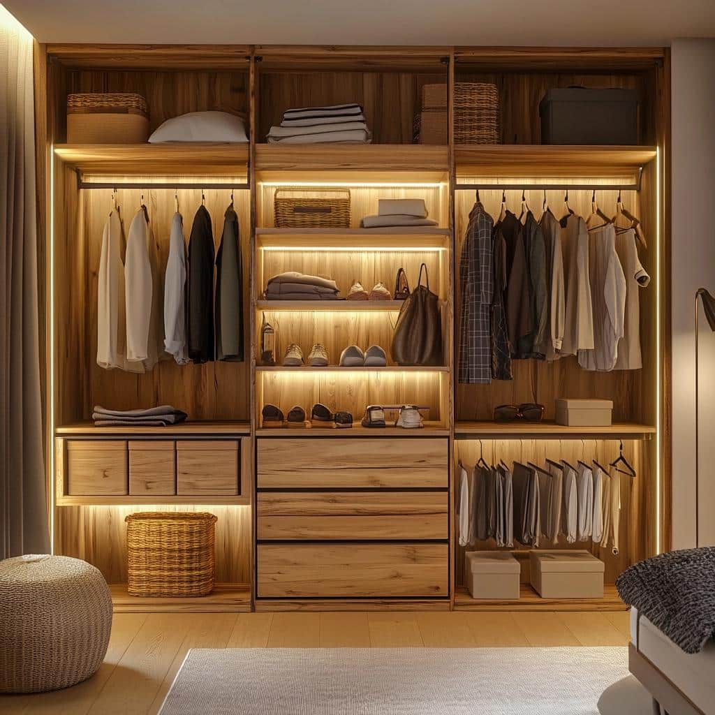 90 Open Closet Ideas to Make Your Home Elegant and Organized 1 90 ideias de closet aberto para deixar sua casa elegante e organizada