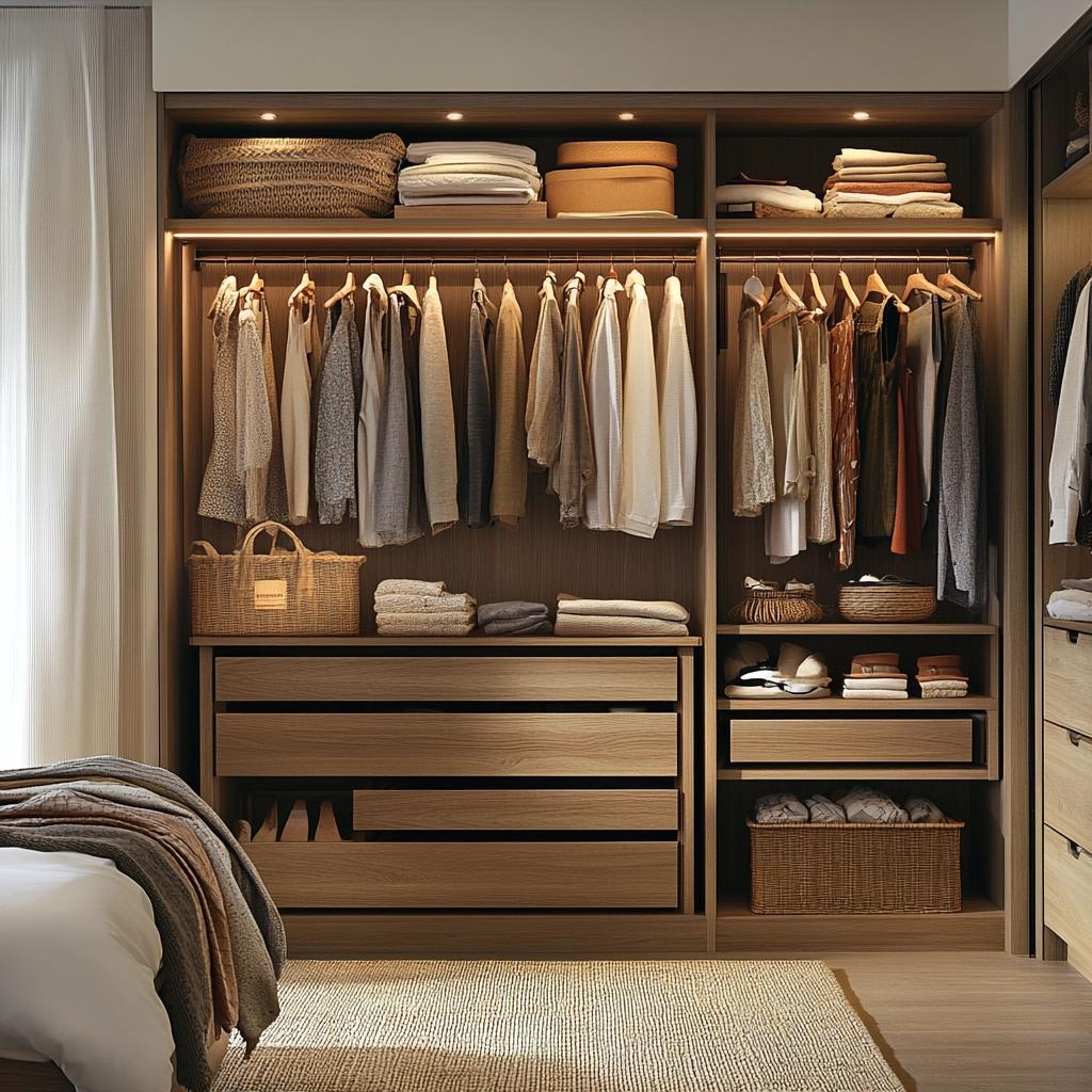 90 Open Closet Ideas to Make Your Home Elegant and Organized 6 90 ideias de closet aberto para deixar sua casa elegante e organizada