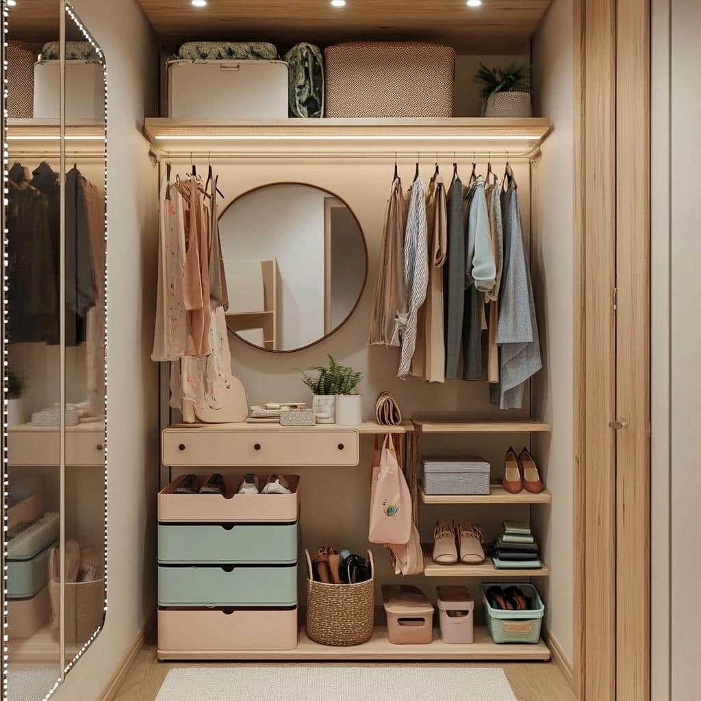 85 Creative Ideas to Maximize Space in a Small Closet 4 CLOSET PEQUENO: 85 IDEIAS CRIATIVAS PARA APROVEITAR O ESPAÇO
