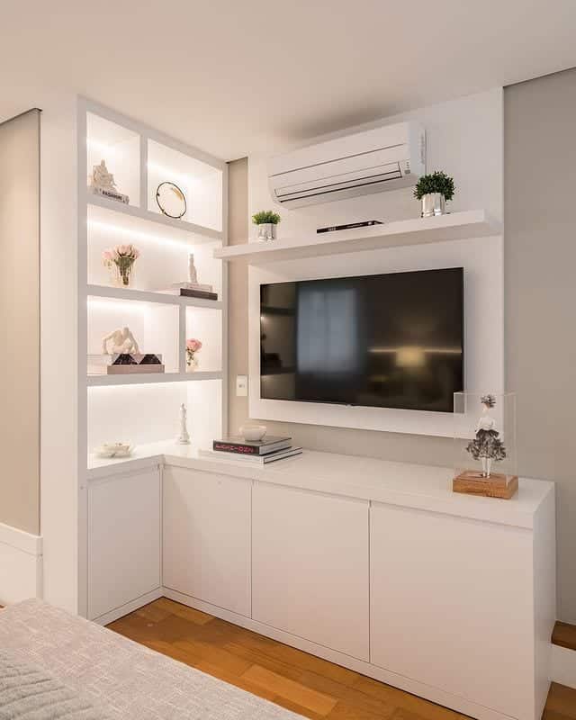 40 Inspirational Gypsum Shelves for Your Living Room 7 Foto de estante de gesso para sala 3 - 3