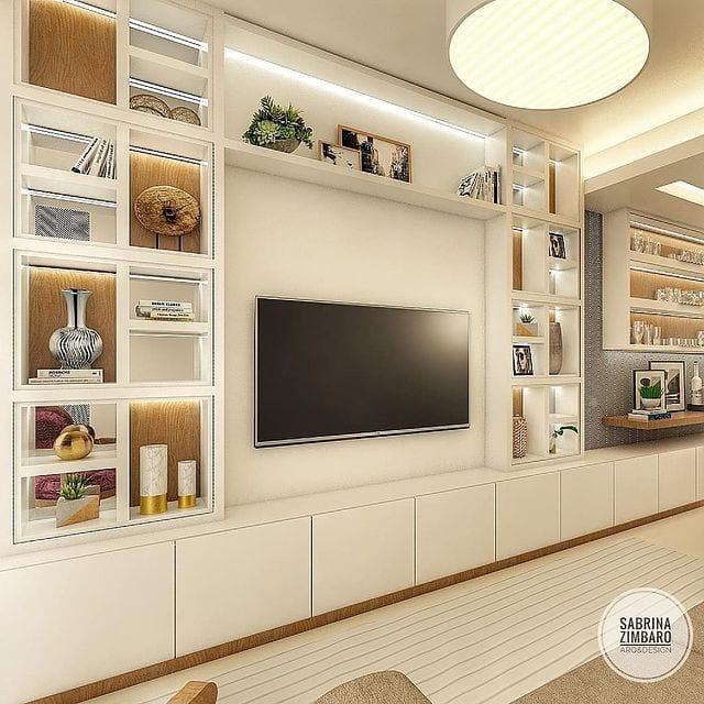 40 Inspirational Gypsum Shelves for Your Living Room 2 Foto de estante de gesso para sala 6 - 6
