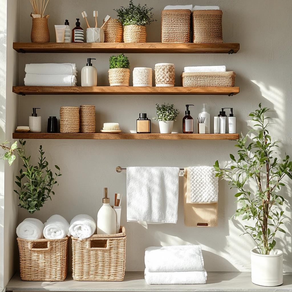 30 Bathroom Organizer Options for a Tidy Space 4 30 Opções de Organizador de Banheiro para um Ambiente Arrumado