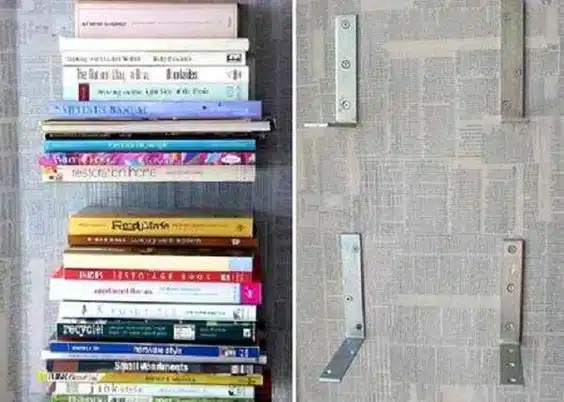 9 Beautiful Bookends to Enhance Your Home Decor 10 Livros suspensos na parede com mãos-francesas.