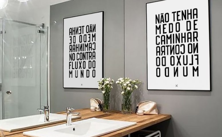 Bathroom Frames: Models and Tutorials to Decorate Your Space 3 Quadro com imagem representando decoração de banheiro.