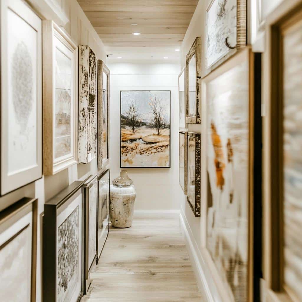 55 Elegant Corridor Frames to Enrich Your Home Decor 1 55 Fotos de Quadros para Corredor que Decoram Seu Lar com Elegância