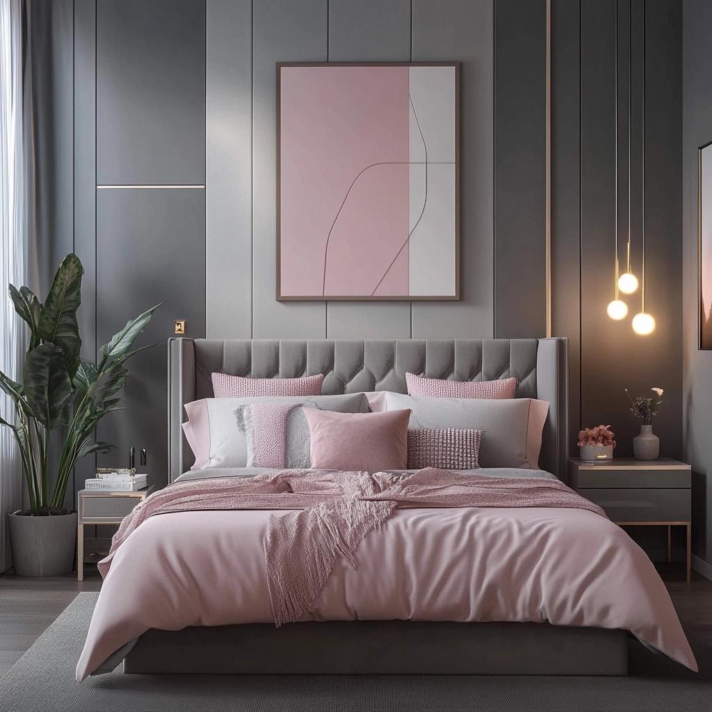 40 Fotos de Quarto Cinza e Rosa para uma Decoração Chique e Delicada