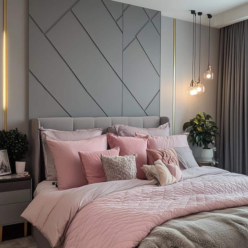 40 Fotos de Quarto Cinza e Rosa para uma Decoração Chique e Delicada