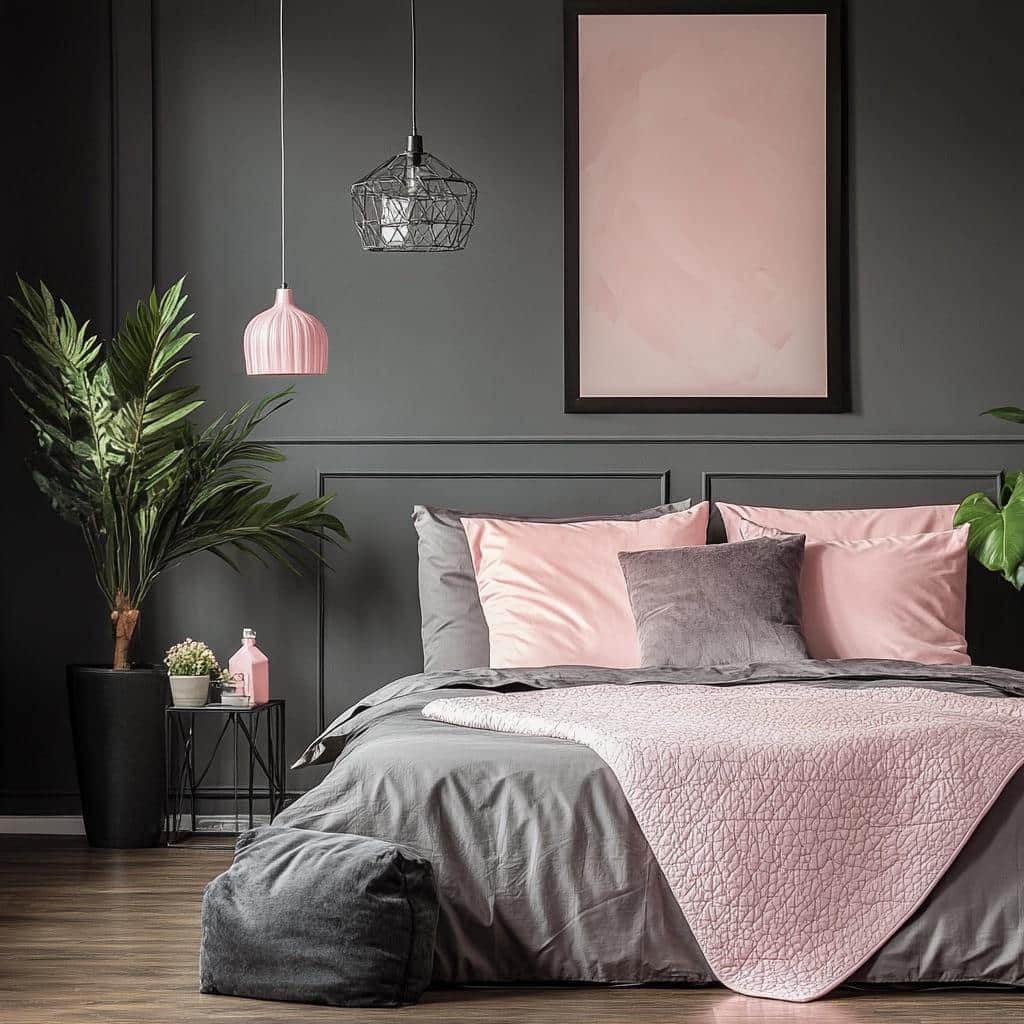40 Fotos de Quarto Cinza e Rosa para uma Decoração Chique e Delicada