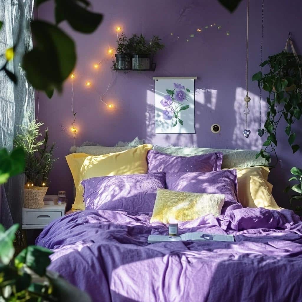 90 fotos de quarto roxo para usar toda a magia da cor