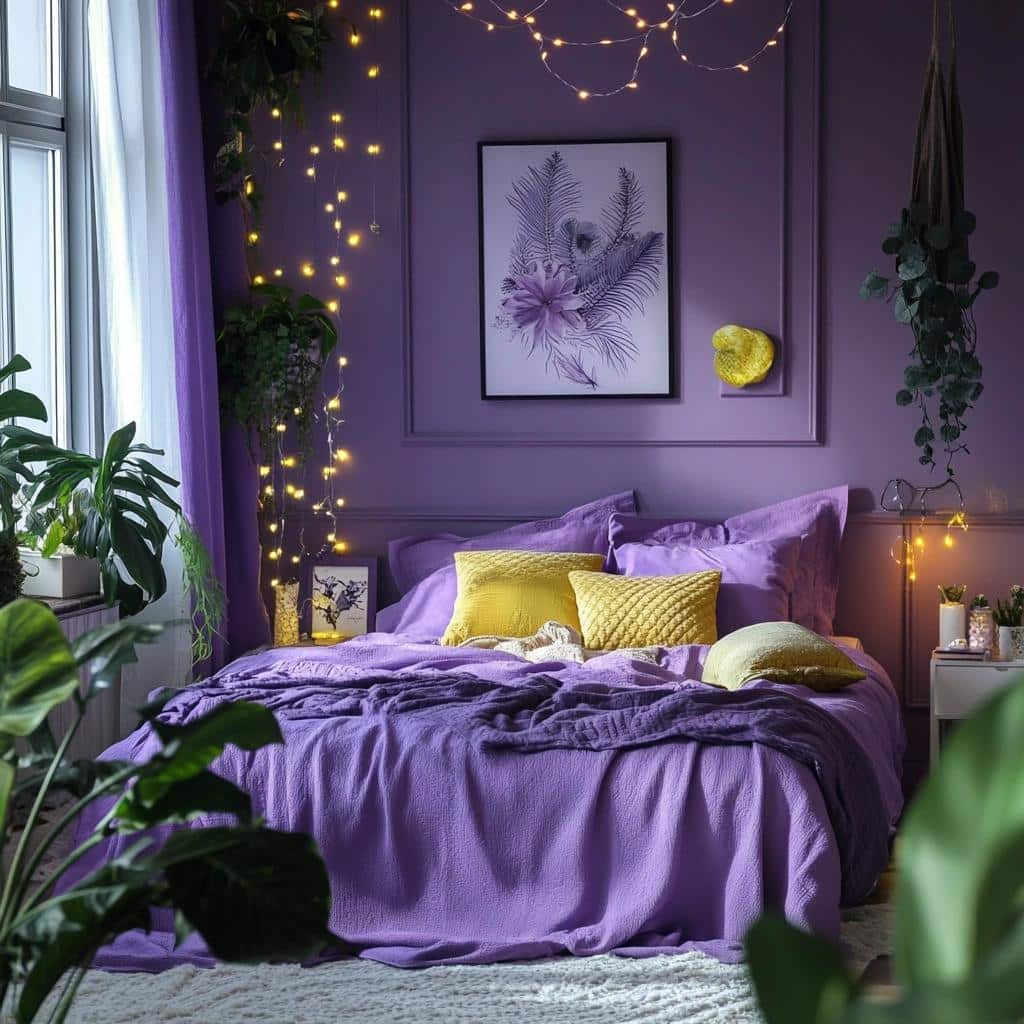 90 fotos de quarto roxo para usar toda a magia da cor
