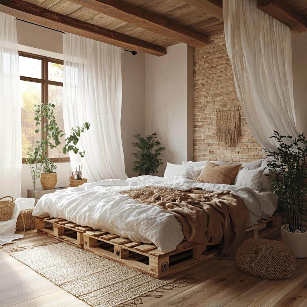 Rustic Bedroom: 80 Cozy Decoration Ideas 8 Decoração de Quarto Rústico: 80 Ideias para um Espaço Aconchegante