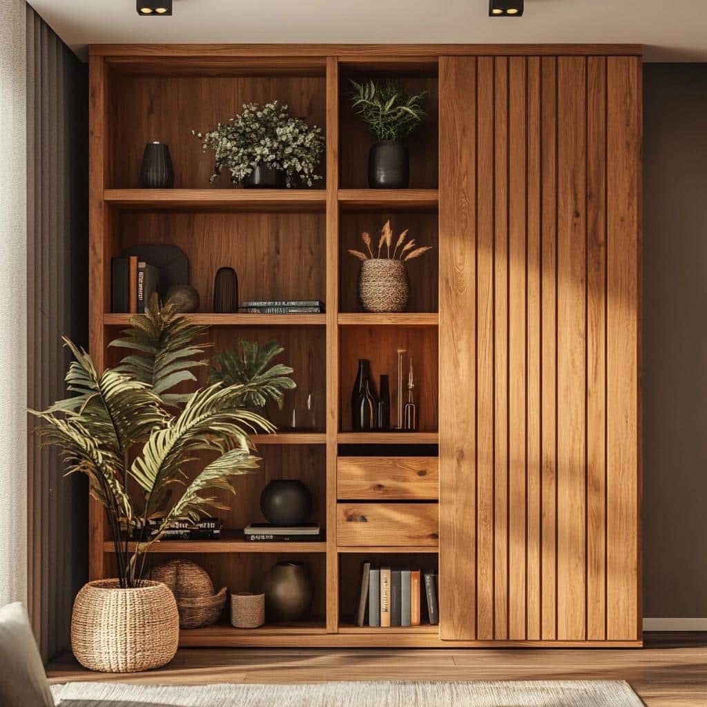 Wooden Racks: 75 Inspirations to Warm Up Your Decor 1 75 Inspirações de Racks de Madeira para Decorar sua Sala