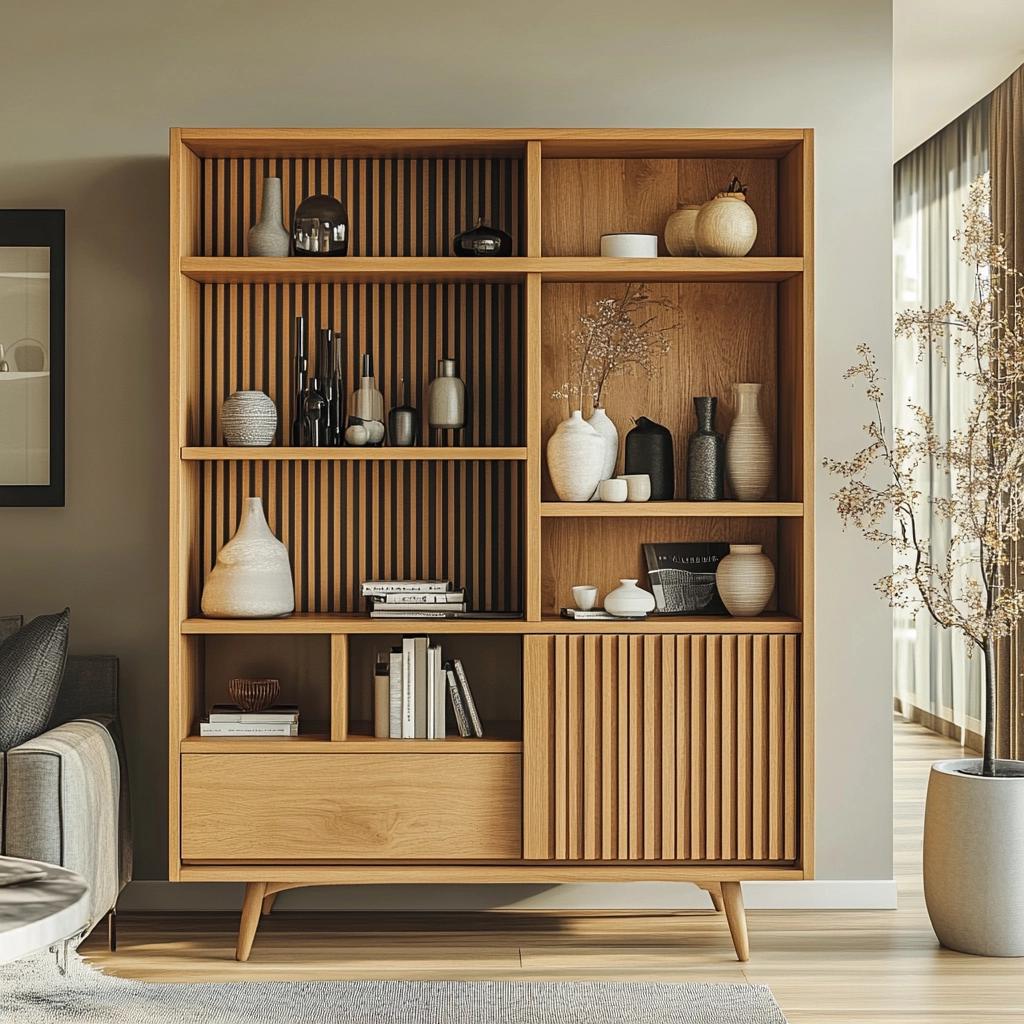 Wooden Racks: 75 Inspirations to Warm Up Your Decor 8 75 Inspirações de Racks de Madeira para Decorar sua Sala