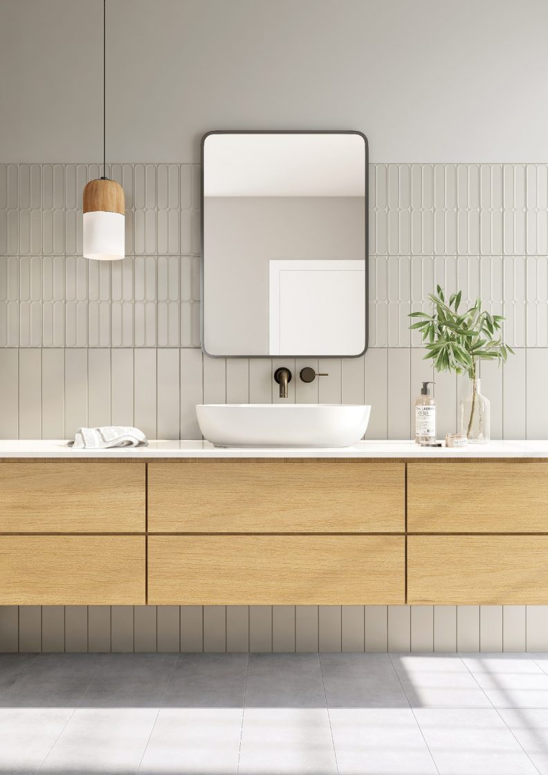 Duas versões de tijolinho branco da linha Paddington são ideais para um ambiente clean (Projeto: Portobello)