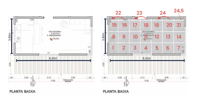Exemplo mostra como calcular metro quadrado usando planta baixa (Imagem: Reprodução Portobello)
