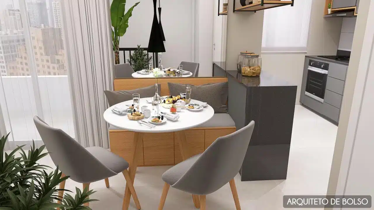 Cozinha com layout eficiente e estilo contemporâneo.