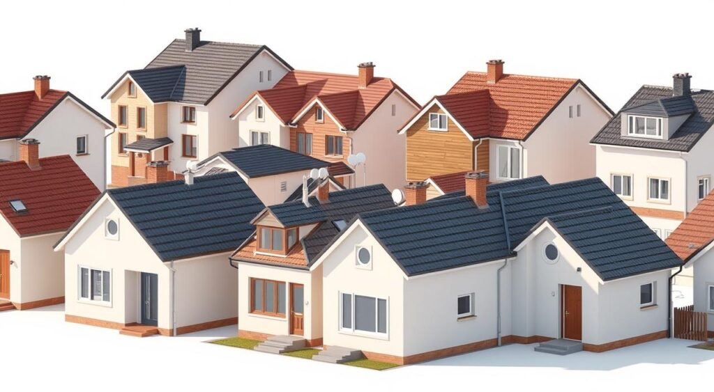 Fachadas de casas pequenas com telhado duas águas