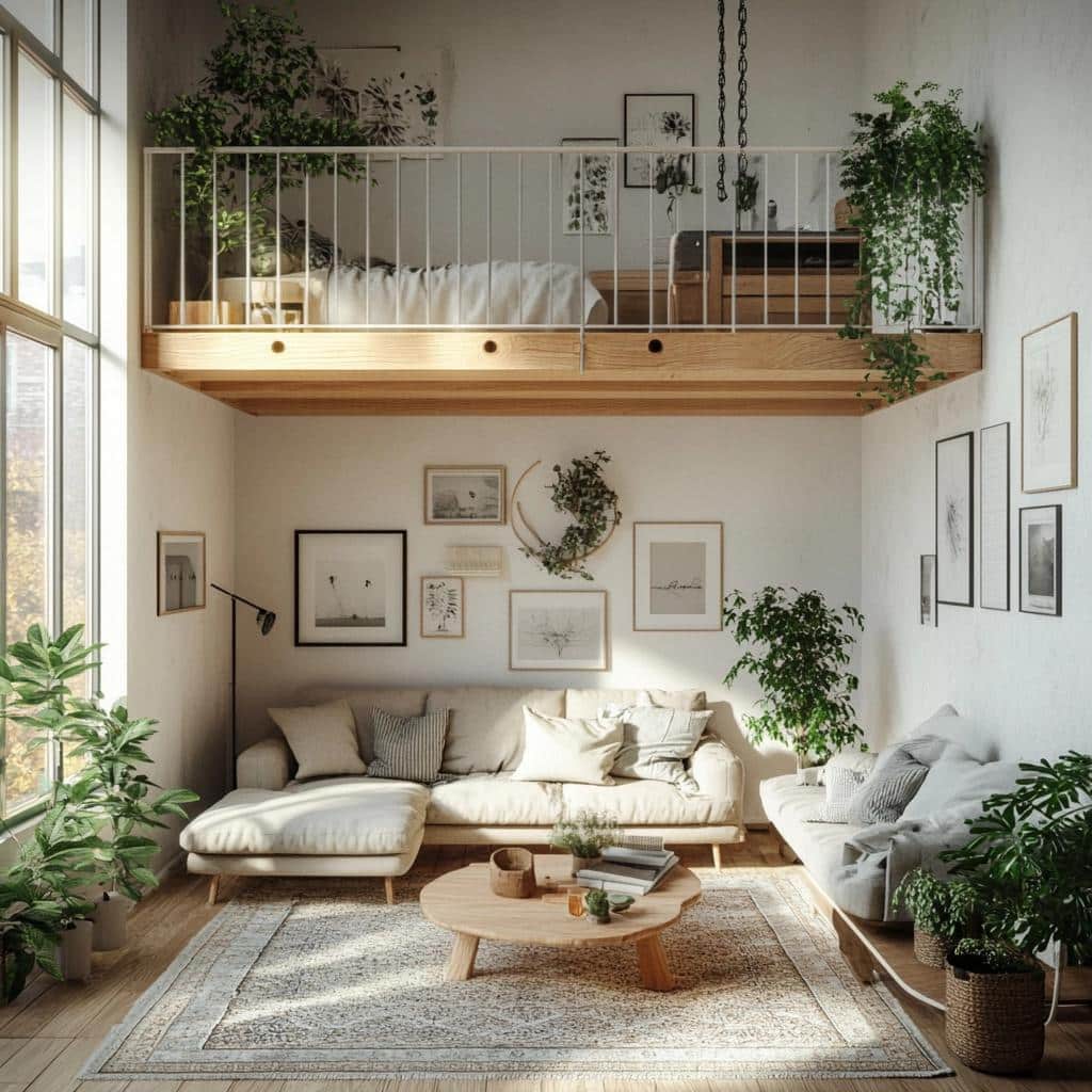 Apartamento Pequeno com Mezanino na Sala de Estar