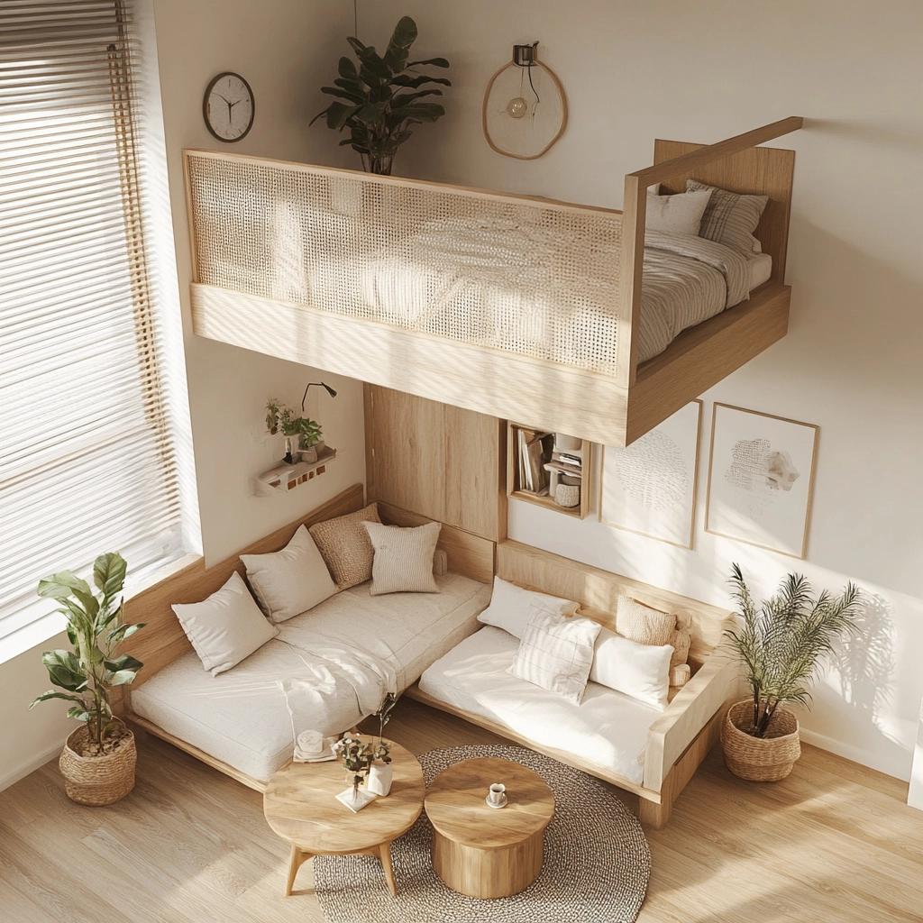 Apartamento Pequeno com Mezanino na Sala de Estar