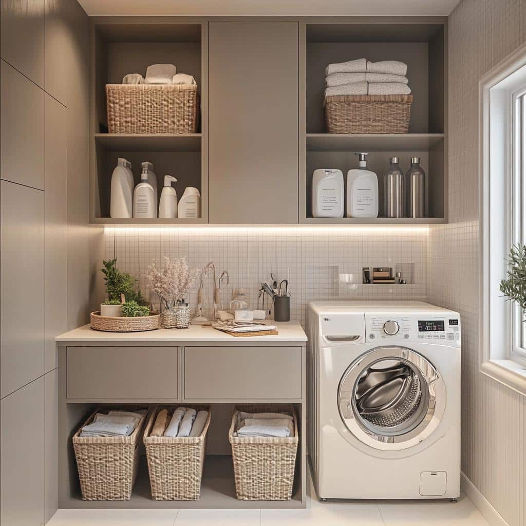 Small Laundry Room: 5 Tips for a Functional Space 4 Decoração de Lavanderias Pequenas: Dicas para um Ambiente Funcional