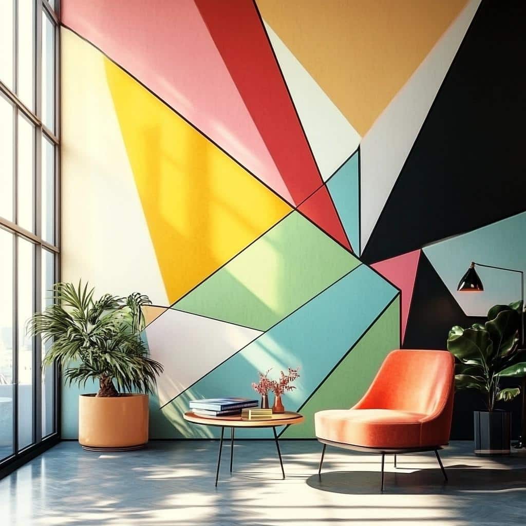 Geometric Walls: 70 Inspiring Ideas to Decorate Your Space 4 Parede Geométrica: 70 Ideias Inspiradoras para Decorar Seu Espaço