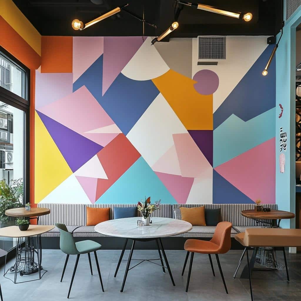 Geometric Walls: 70 Inspiring Ideas to Decorate Your Space 6 Parede Geométrica: 70 Ideias Inspiradoras para Decorar Seu Espaço
