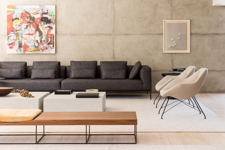 Modern Sofas: 80 Stylish and Comfortable Models for Your Living Room 5 Sofás que podem ser encontrados em vários formatos, alguns sem braços.