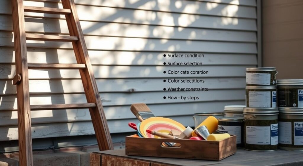 House Exterior Painting: Tips for Renovating on a Budget 2 Imagem que destaca fatores a considerar antes da pintura.