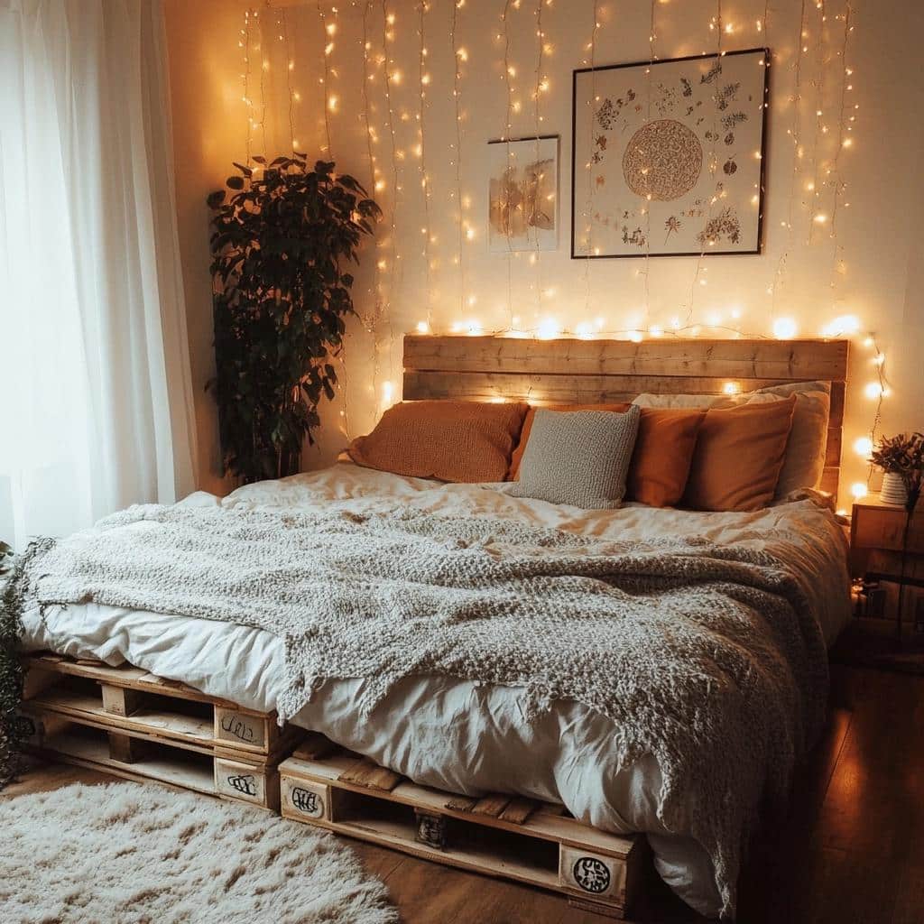 Transform Your Decor with Pallets: 48 Surprising Ideas for an Eco-Friendly Home 8 Cabeceira de pallet: 48 ideias incríveis para uma decoração ecológica
