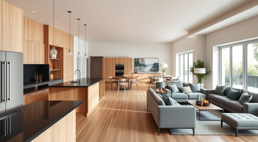 Transform Your Space: Designer Secrets for Amazing American Kitchens and Living Rooms 2 Decoração da cozinha americana: estilo e funcionalidade.