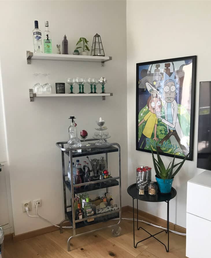 Foto de home bar 5 - Plantas caem na decoração do bar