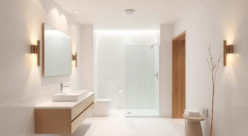 Creative Solutions for Very Small Bathrooms 7 Iluminação para banheiro pequeno.