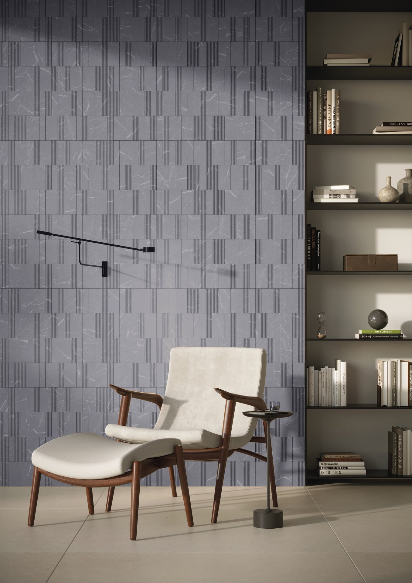 É possível usar diferentes materiais para formar mosaicos. Entre eles, pedra e cerâmica (Projeto: Portobello)