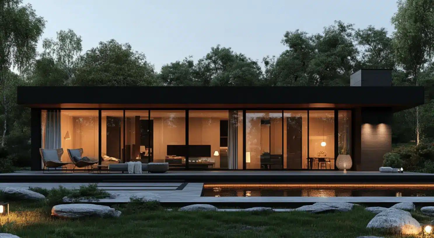 Transform Your Home with a Black Facade: Modern Style Secrets You Need to Know! 2 Imagem que mostra acessórios decorativos em harmonia com a fachada preta.
