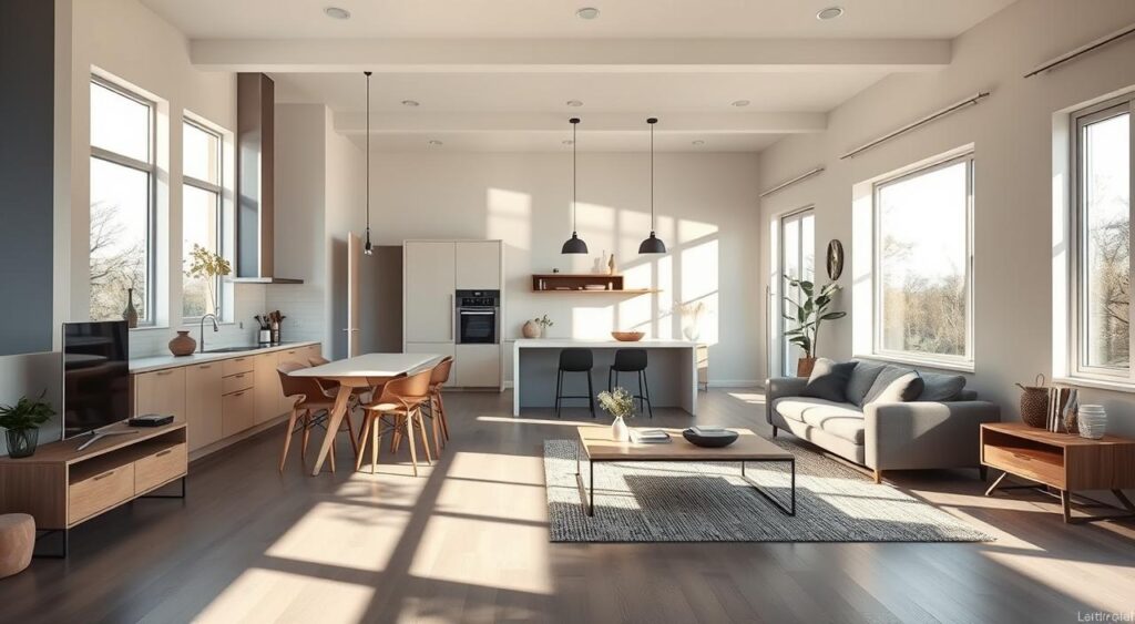 layout inteligente que integra diferentes ambientes