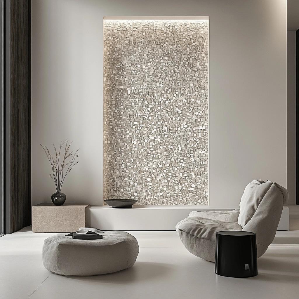 Mosaicos minimalistas: técnica tradicional e design contemporâneo