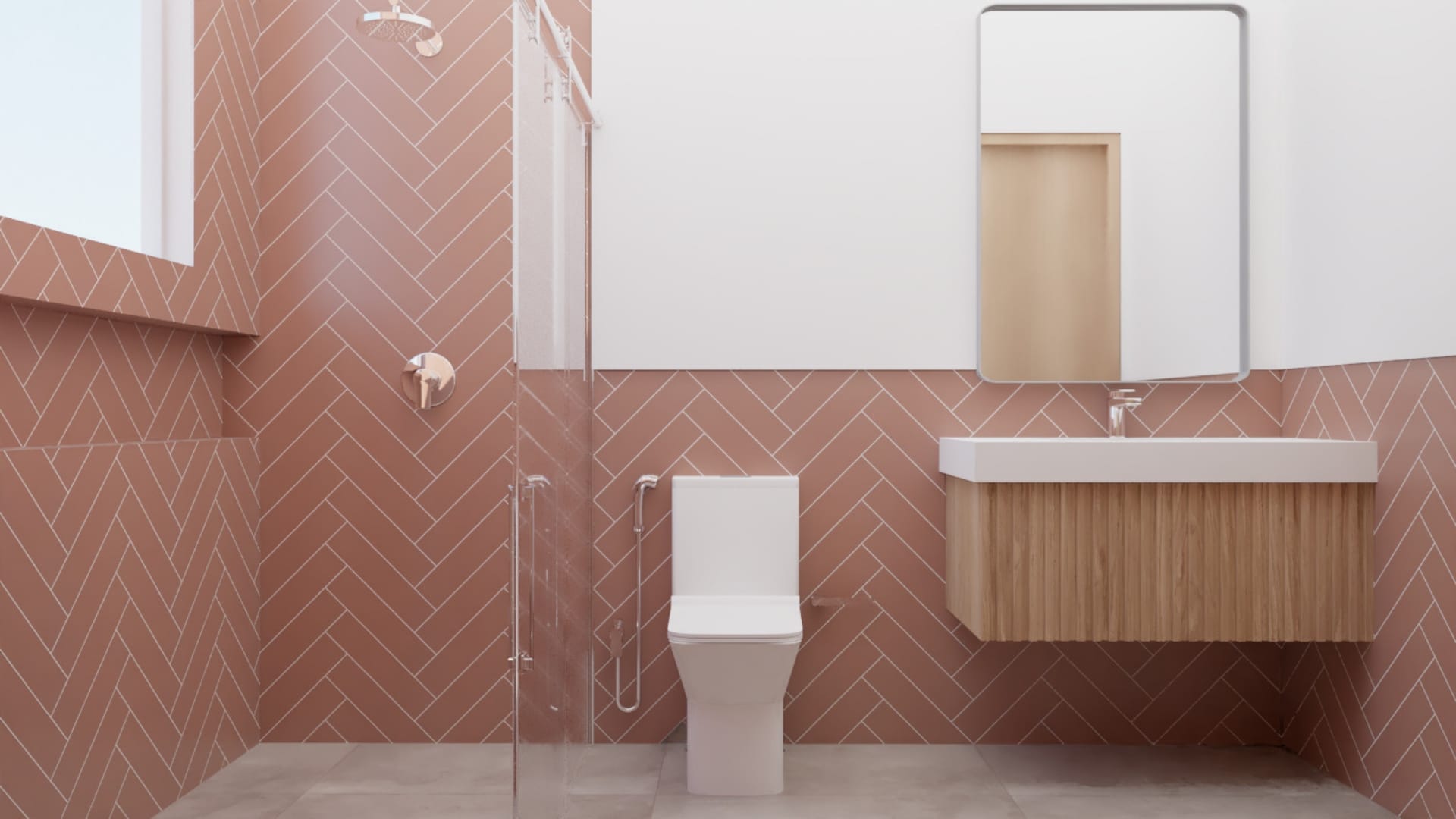 Fish Scale vs. Herringbone Patterns: Key Differences and Inspirations 3 Revestimento escama de peixe com terralma em uma paleta intensa de tons terrosos.