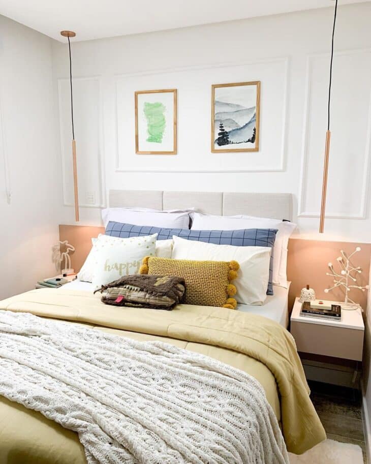 60 Ideas for Couples' Bedroom Wall Art That Will Transform the Room into a Love Retreat! 9 Foto de quadros para quarto de casal 3 - 3