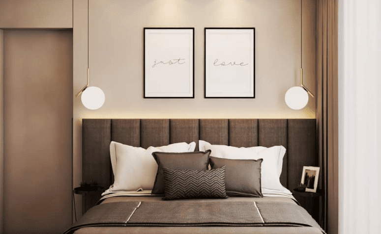 60 Ideas for Couples' Bedroom Wall Art That Will Transform the Room into a Love Retreat! 3 Capa com quadros para quarto de casal: ideias para uma decoração cheia de amor.