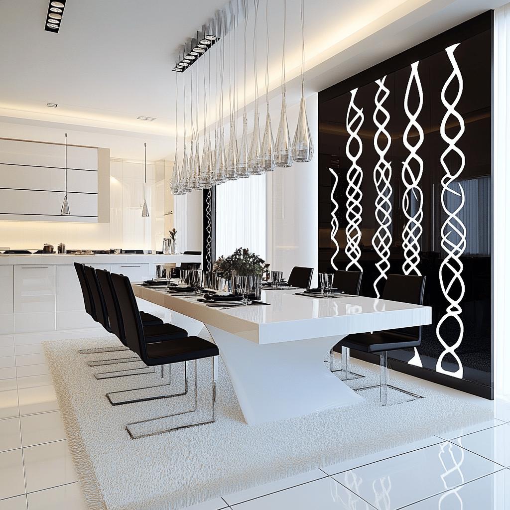 15 Ideias Elegantes para Salas de Jantar em Preto e Branco