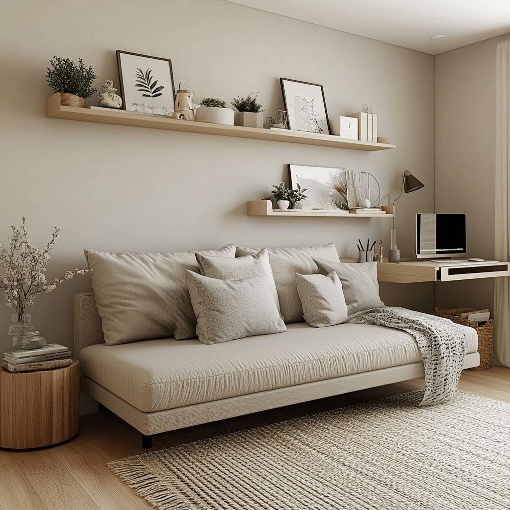 15 Stylish Office Guest Room Ideas to Inspire You 4 15 Ideias Estilosas para Combinar Escritório e Quarto de Hóspedes