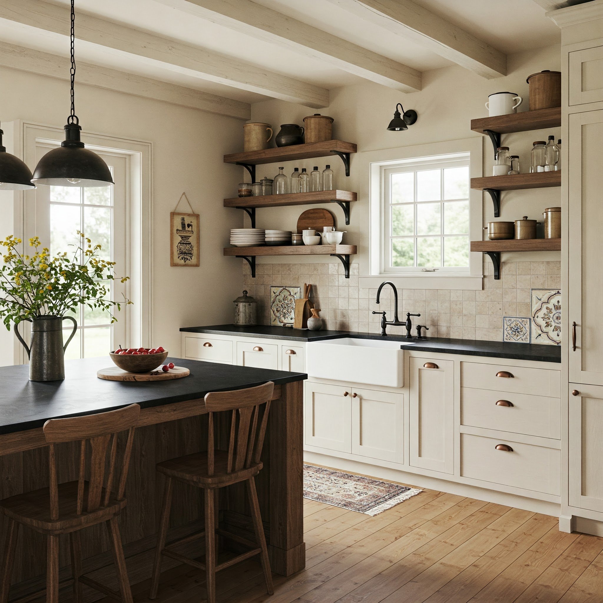 Imagem de uma pia de estilo farmhouse, grande e funcional, com design elegante.