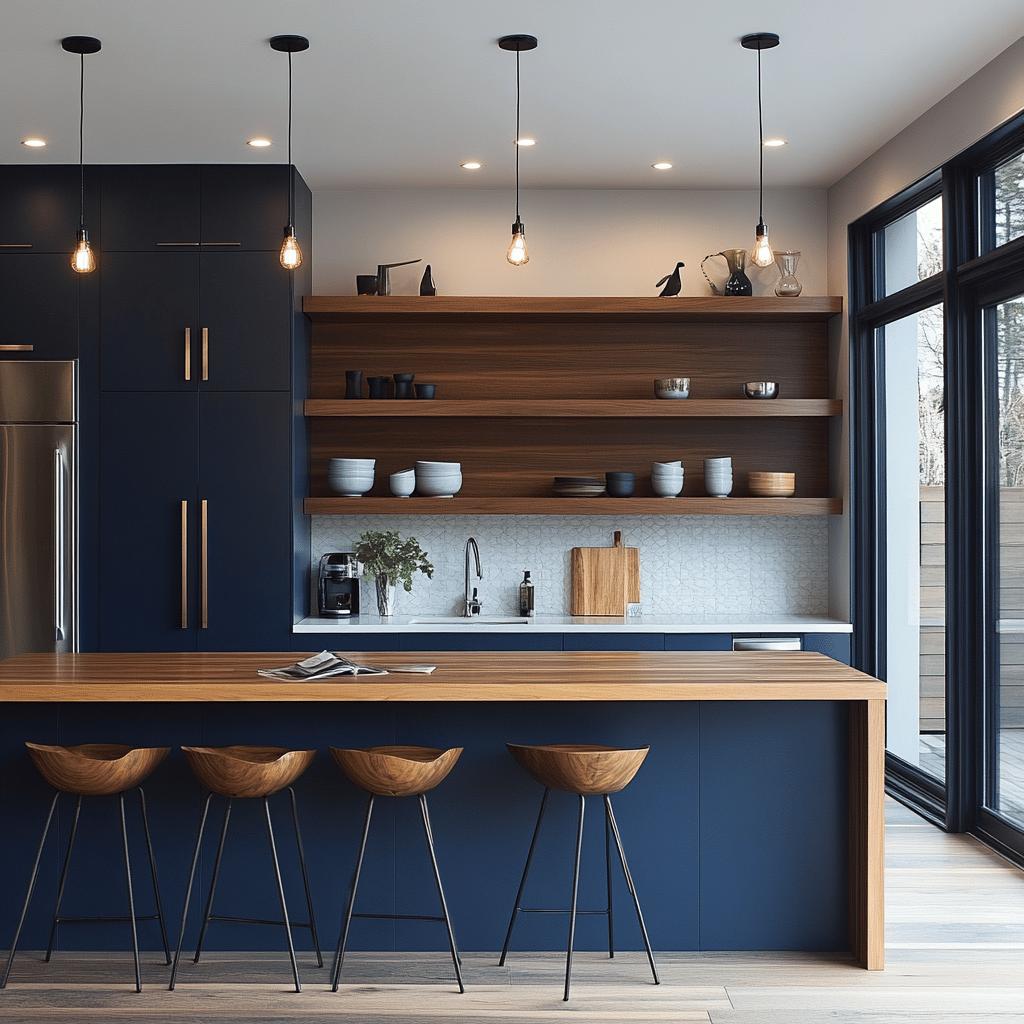 Transforme sua Cozinha com Estas 15 Ideias de Armários Azul Marinho Modernos