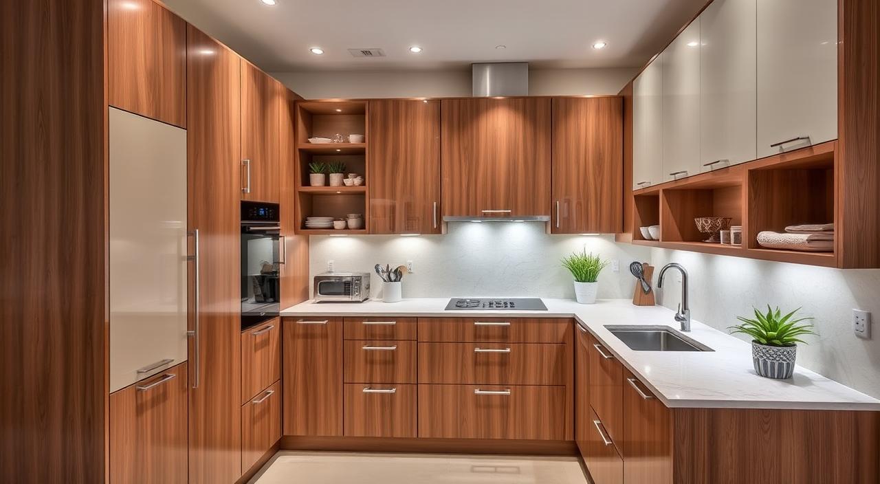 Kitchen Cabinets: Charm and Practicality 3 Imagem de armários planejados que exemplifica a beleza e funcionalidade na cozinha.