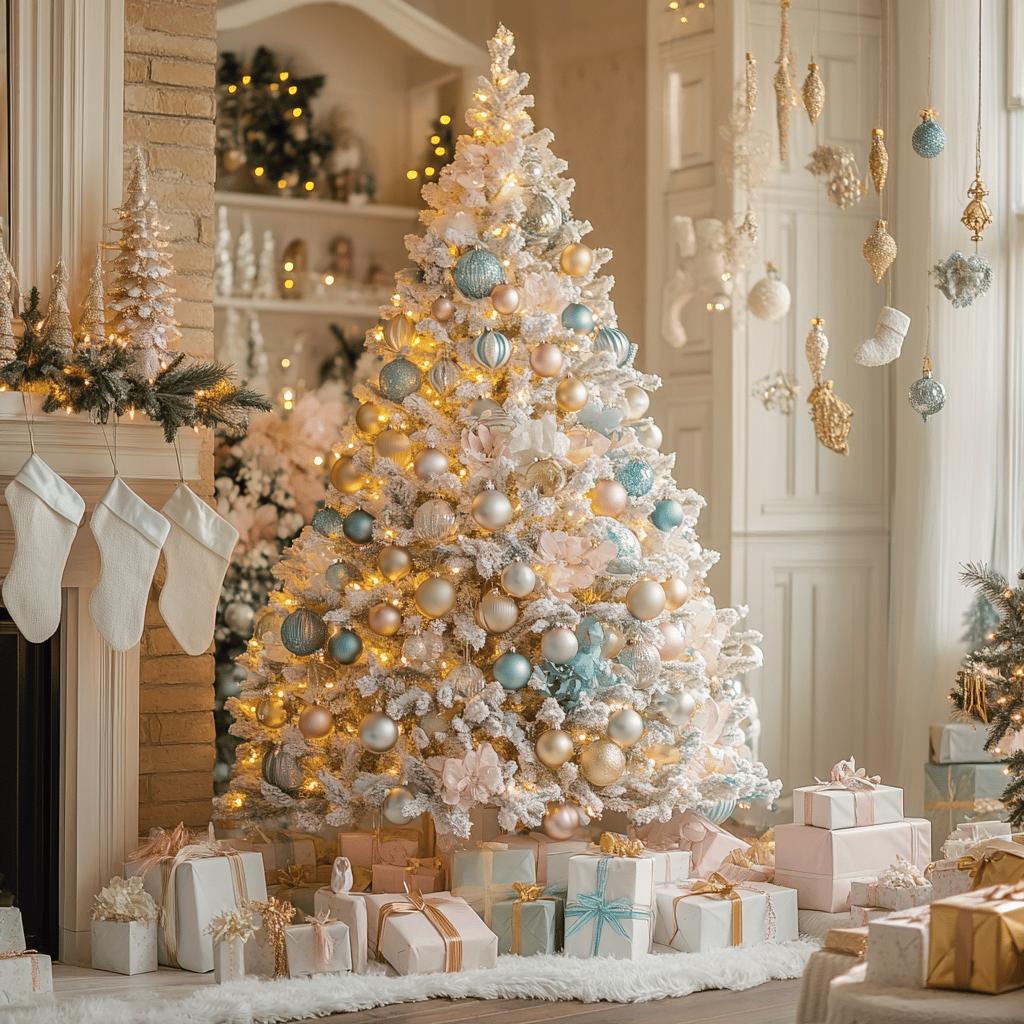Decoração Elegante com Árvores de Natal Brancas: 100 Ideias Criativas