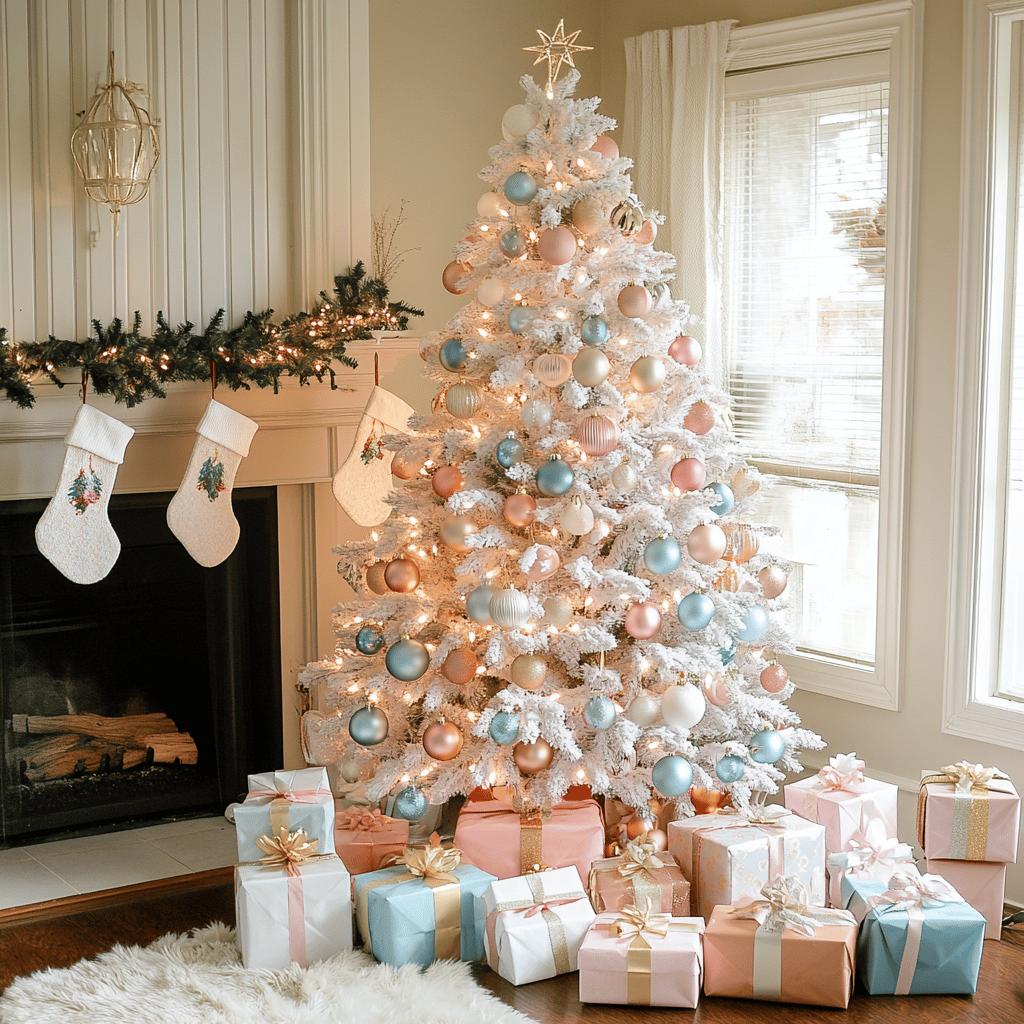 Decoração Elegante com Árvores de Natal Brancas: 100 Ideias Criativas
