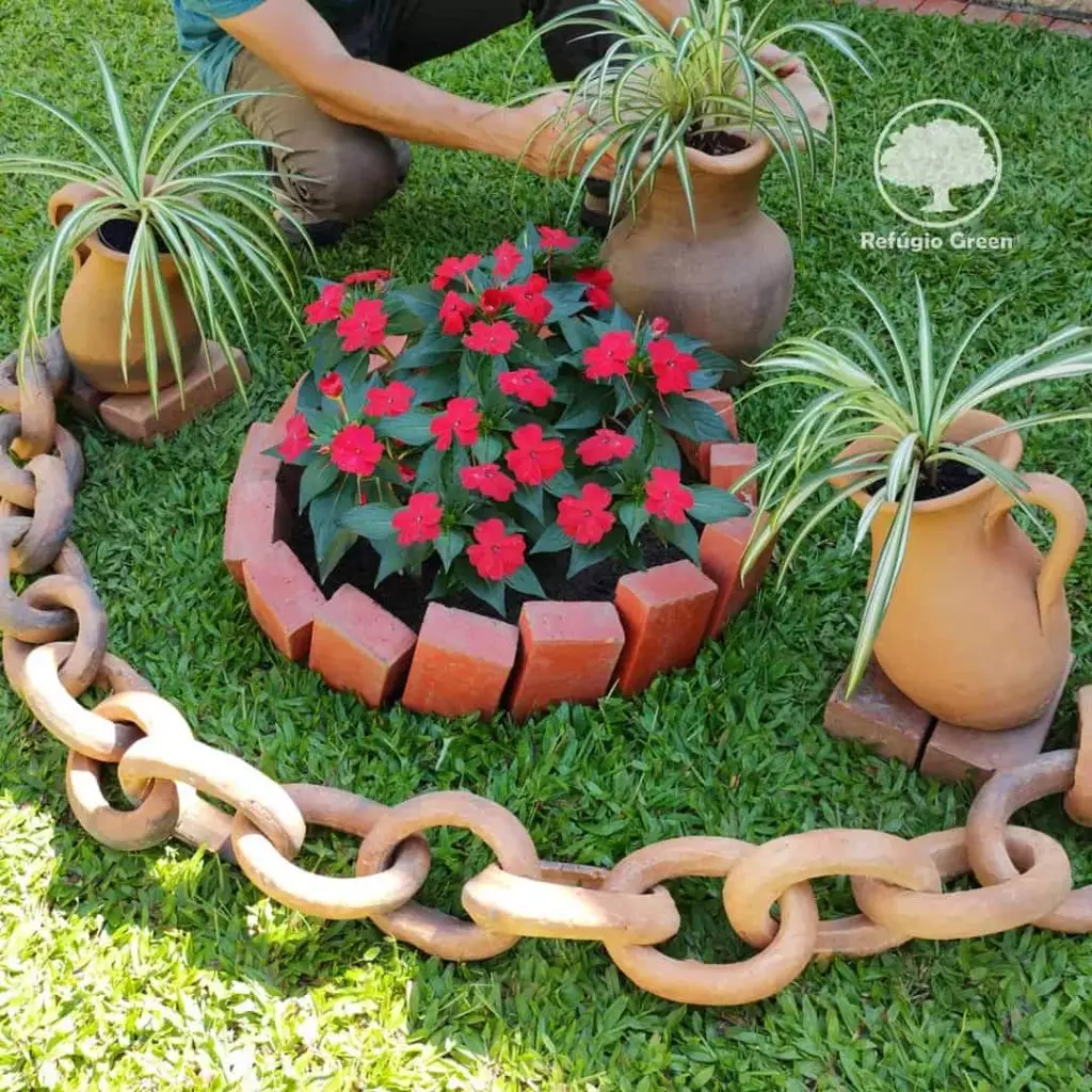 Outra imagem de um canteiro de flores