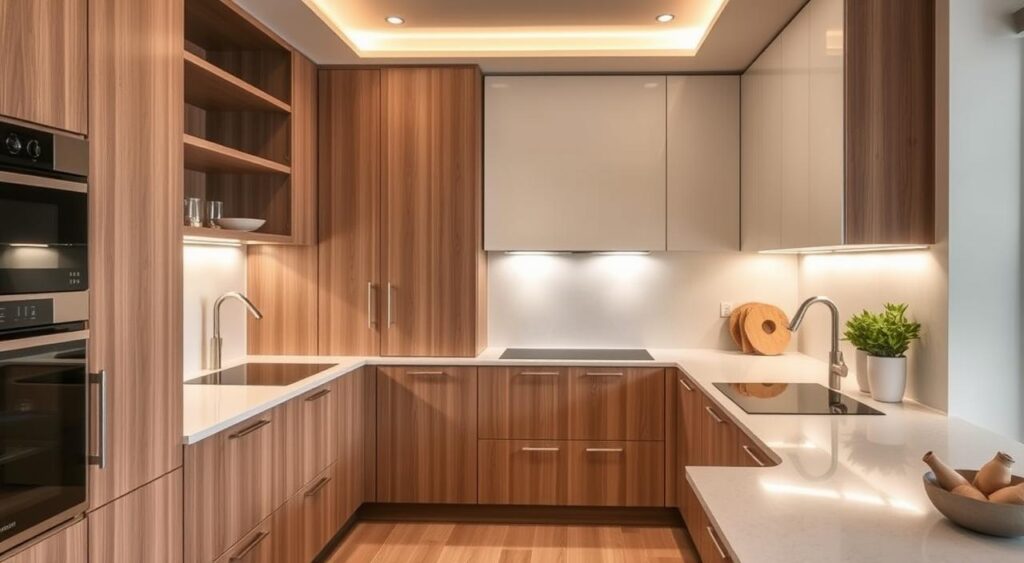 Imagem de uma cozinha funcional que mostra a importância do planejamento de espaço.