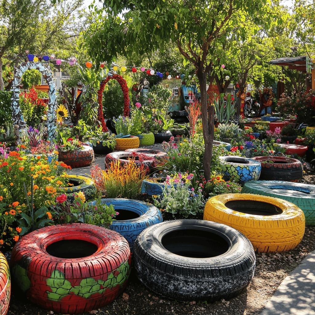 Transform Your Garden: 55 Incredible Tire Gardening Ideas! 1 55 Ideias de Jardinagem Criativas com Pneus